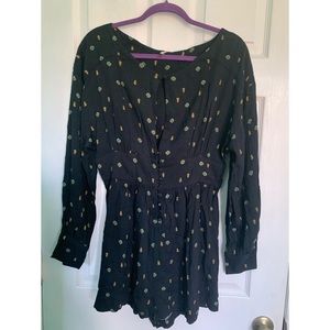 Free People Romper, size M, long sleeve navy